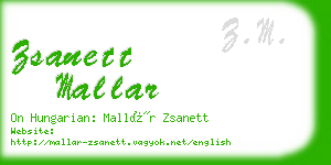 zsanett mallar business card